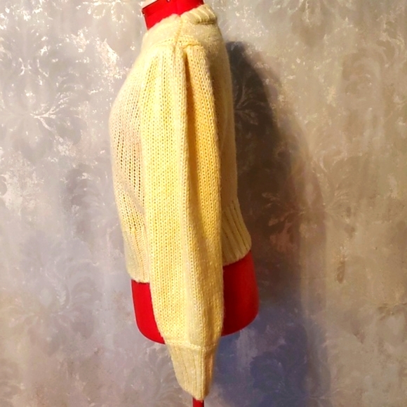 Greylin yellow knit sweater puffy sleeves - Picture 3 of 14